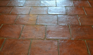 Close up of Teatree Terracotta 200 x 200 x 20mm once sealed